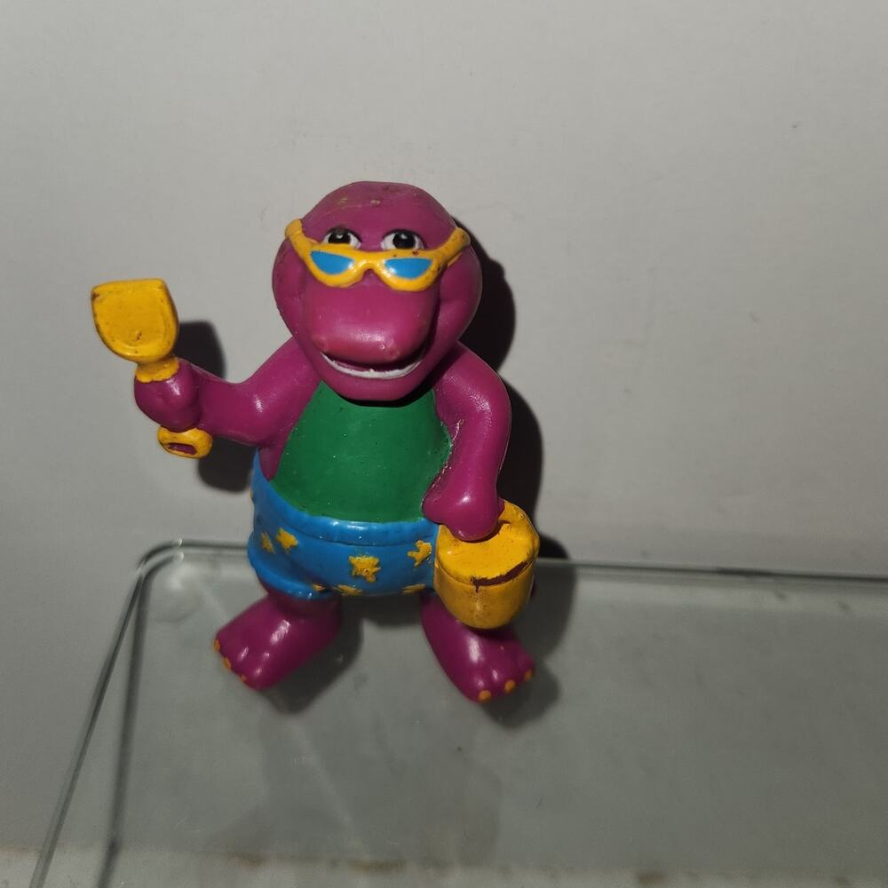 Barney the Purple Dinosaur Plastic 1993 Toy Figure Beach Vtg 1990’s Plastic PVC